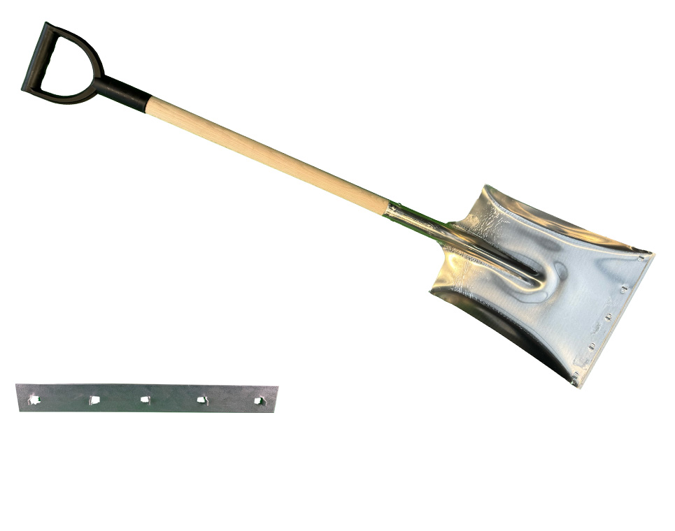 Aluminium transfer shovel large,with replacable steel edge and 80cm handle and plastic D-grip